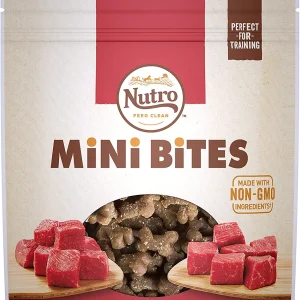 Nutro Mini Bites Beef Crunchy Dog Treats - 8 oz - Case of 6