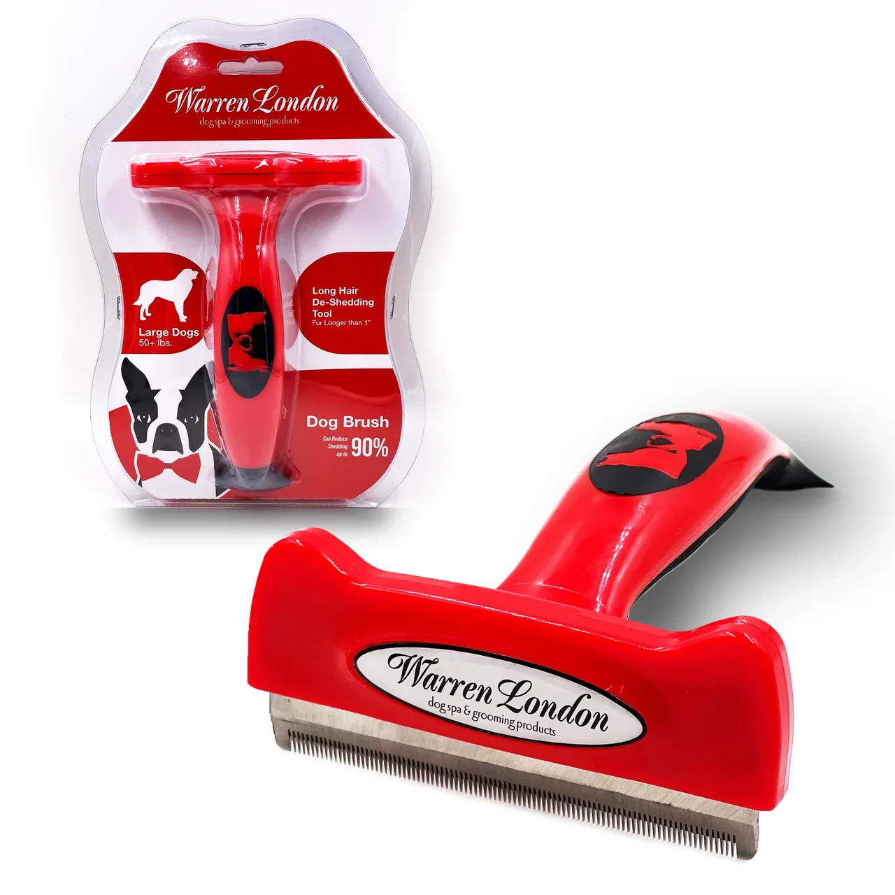 Warren London Large Dog Long Hair De-Shedding Brush