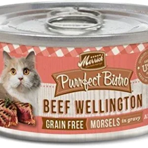 Merrick Purrfect Bistro Grain Free Beef Wellington Canned Cat Food - 5.5 oz Cans - Case of 24