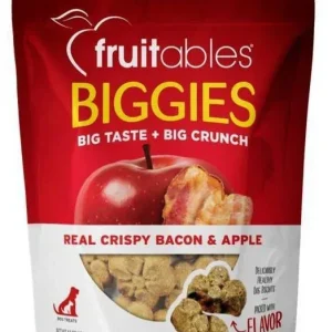 Fruitables Biggies Crispy Bacon & Apple Crunchy Dog Treats - 16 oz Pouch