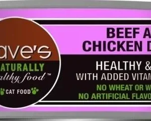 Dave's Pet Food Naturally Healthy Beef & Chicken Dinner Canned Cat Food - 5.5 oz Cans - Case of 24