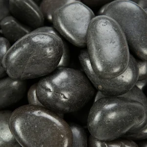 Splashy Fin Polished Black Pebbles for Aquarium