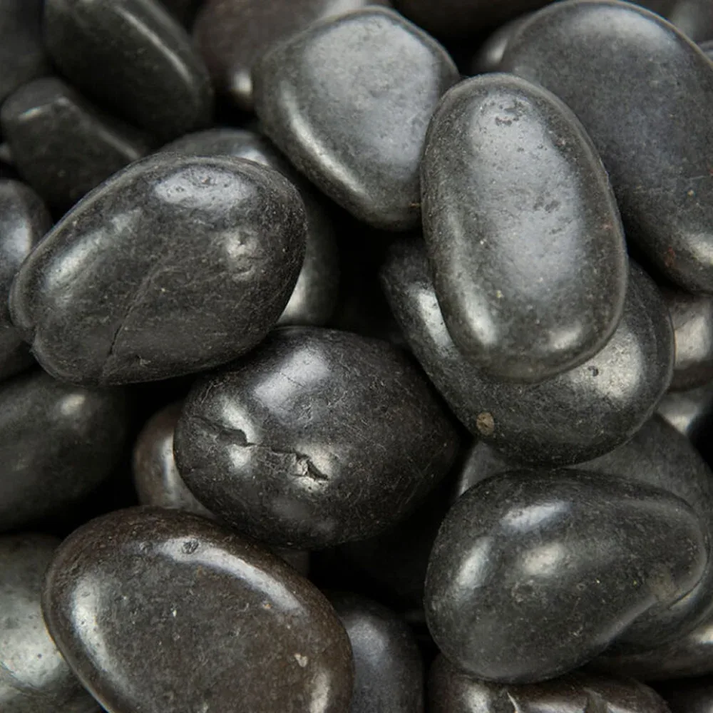 Splashy Fin Polished Black Pebbles for Aquarium