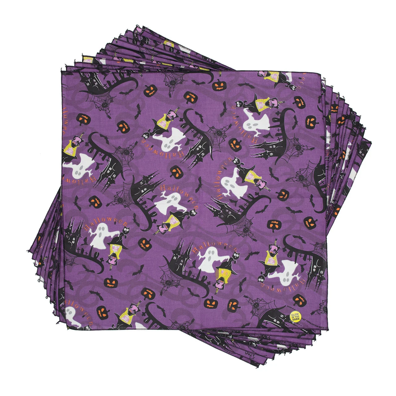 Witches and Ghosts Dog Bandana, 22 inch, 12 Pack