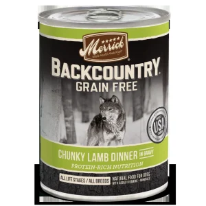 Merrick 'Backcountry' Grain-Free Chunky Lamb Canned Wet Dog Food - 12.7 oz Cans - Case of 12