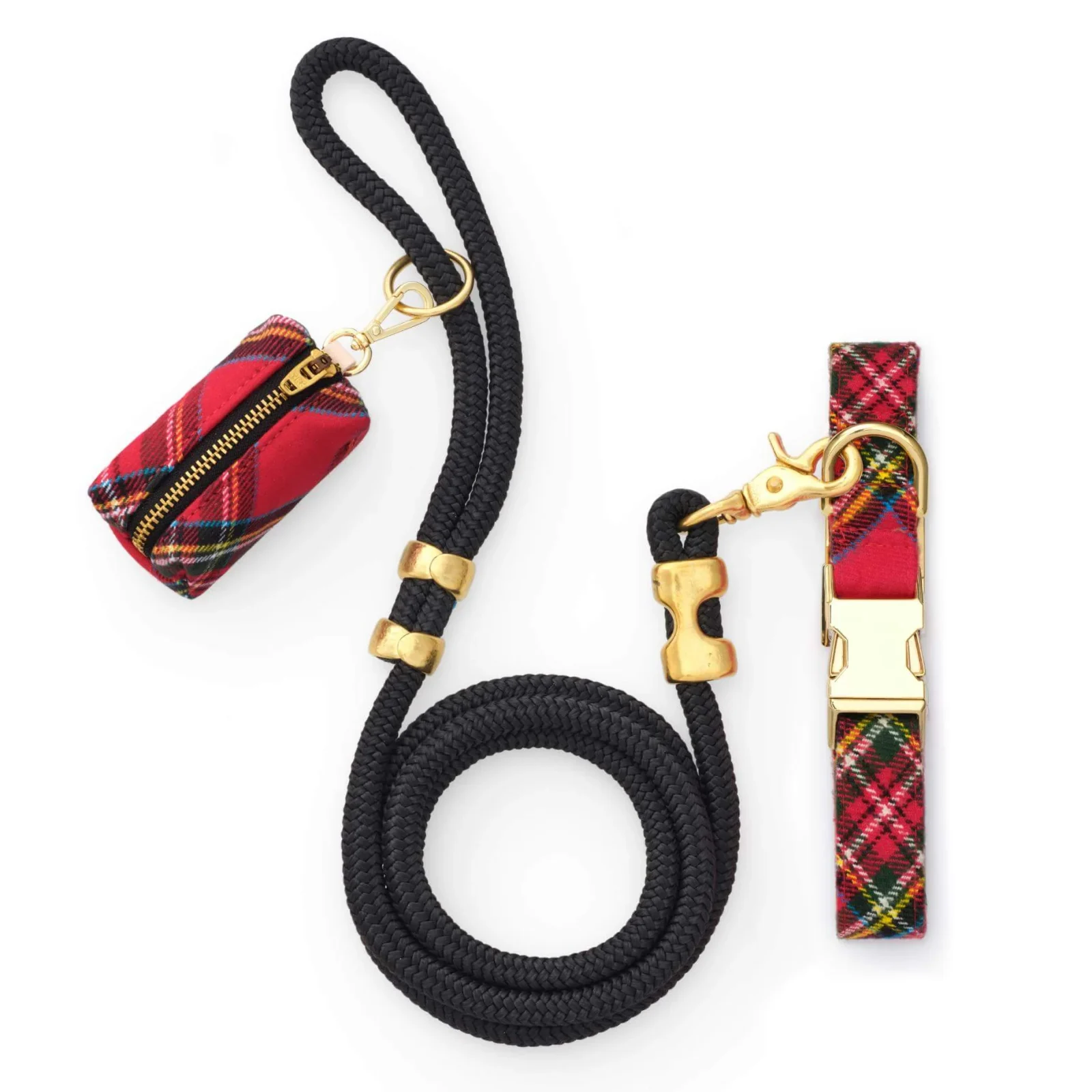 Tartan Plaid Flannel Collar Walk Set