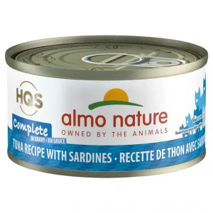 Almo Nature HQS Complete Tuna with Sardines in Gravy Canned Cat Food - 2.47 oz Cans - Case of 24