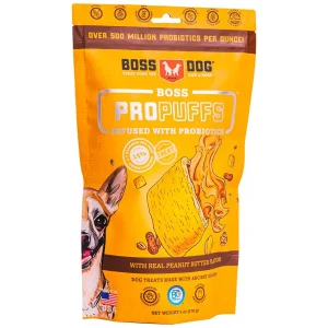 Boss Dog ProPuffs Propuffs Real Peanut Butter Flavor Ancient Grain Treats for Dogs - 5/6 oz Bags - Case of 5
