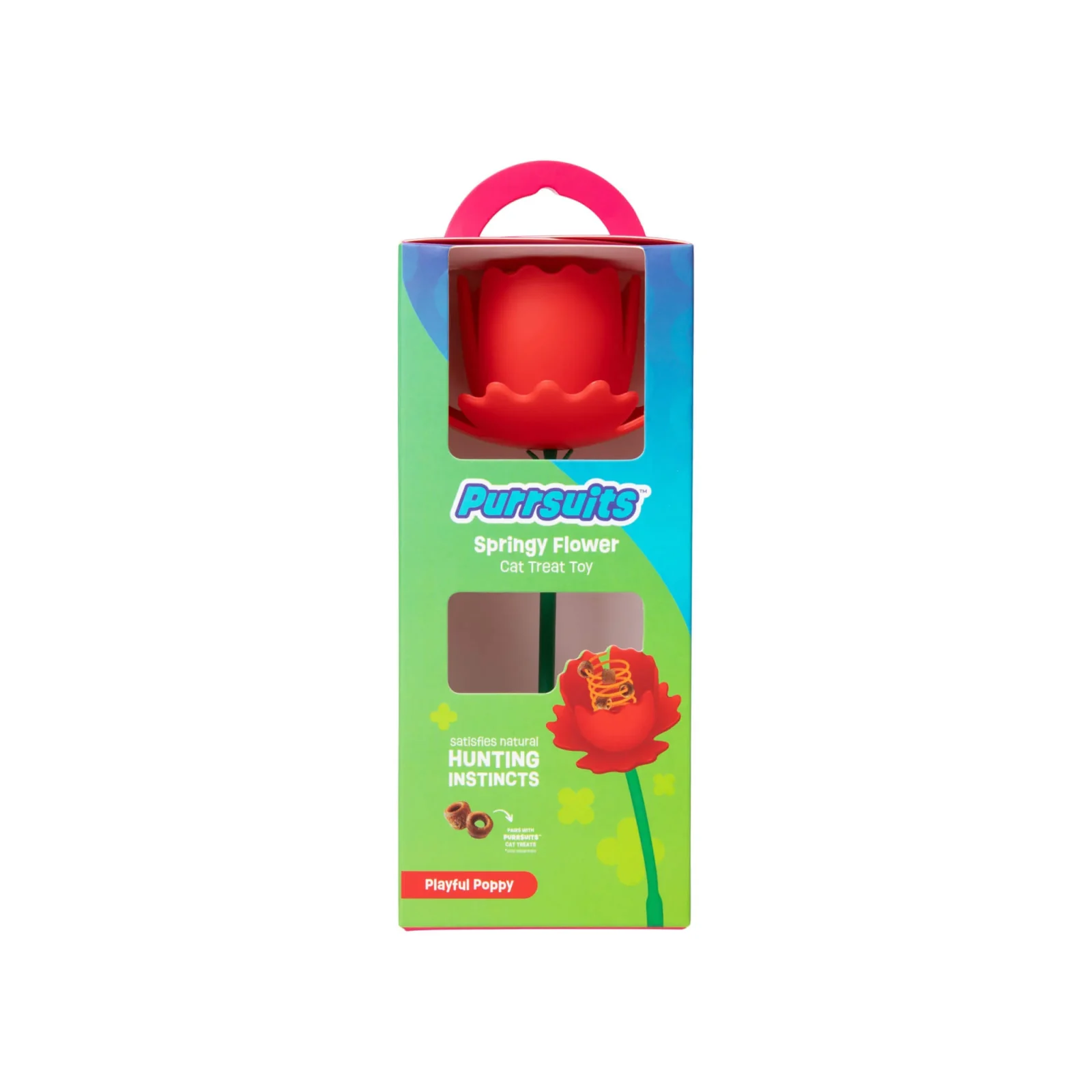 Giddy Kitty Purrsuits Springy Flower Cat Treat Toy - Image 2