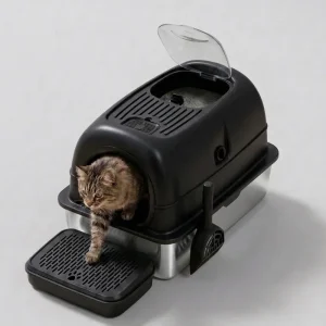 Skatrs Stainless Steel Litter Tray for Cats