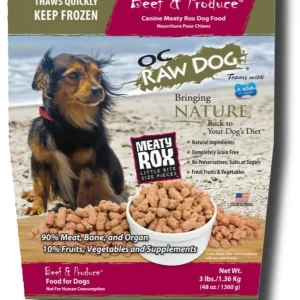 OC Raw Frozen Foods Beef & Produce Meaty Rox Raw Frozen Dog Food - 7 lb Bag