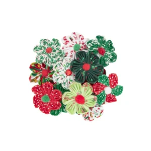 Christmas Petal Flower Bows Small, 12 count