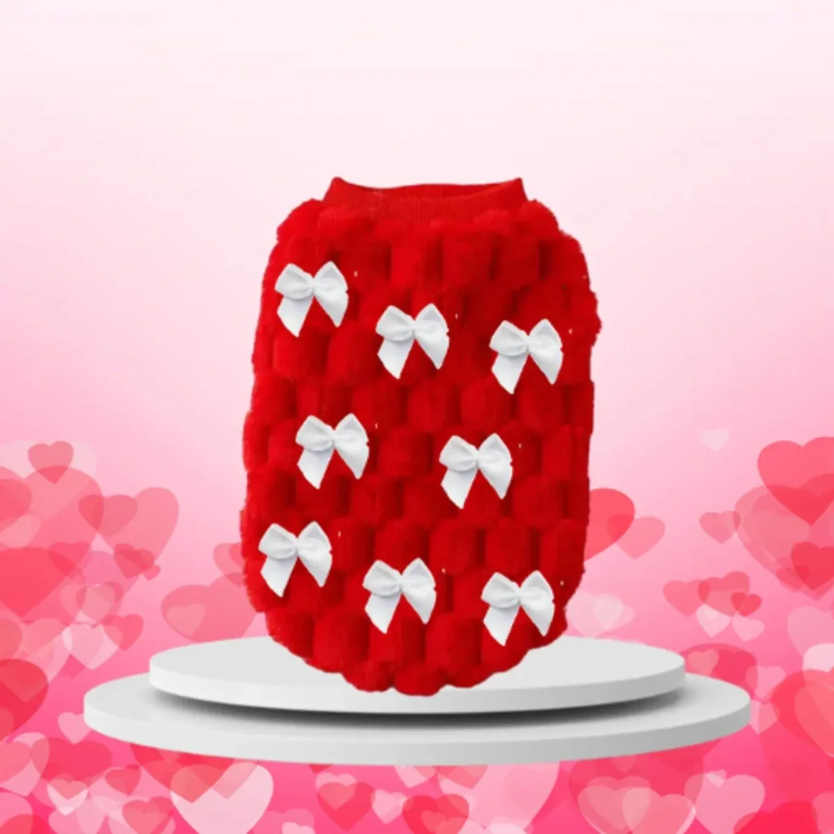 My Tiny Bows Furry Dog Sweater - Valentine's Day Dog Sweater