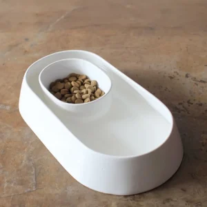 SNACK ALL DAY CERAMIC PET FOOD + WATER BOWL