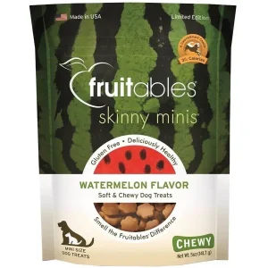 Fruitables Skinny Mini Watermelon Soft and Chewy Dog Treats - 5 oz Pouch