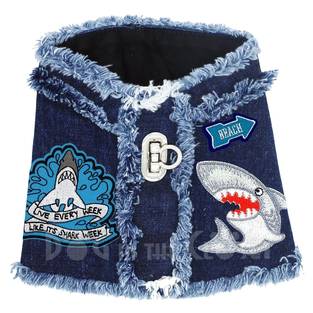 Shark Attack Denim Harness Vest in 3 Colors - Image 2