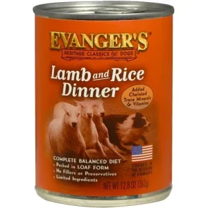 Evanger's Lamb & Rice Super Premium Canned Dog Food - 13 oz Cans - Case of 12
