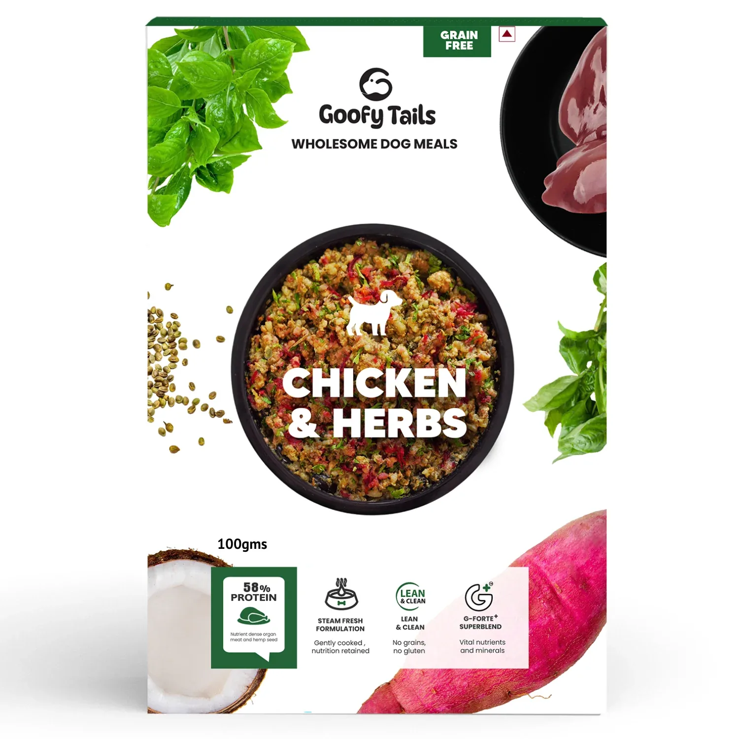 Goofy Tails Chicken & Quinoa and Chicken Bone Broth and Chicken & Herbs Grain Free Combo Dogs and Puppies Fresh Food - Image 2