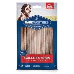 Barkworthies Beef Gullet Sticks 6'' inch Dog Chews - (12pk SURP)