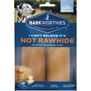 Barkworthies I Can't Believe It's Not Rawhide Rolls Peanut Butter Small - 2 ct