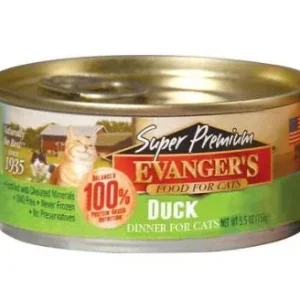 Evanger's Duck Dinner Super Premium Canned Cat Food - 5.5oz Cans - Case of 24