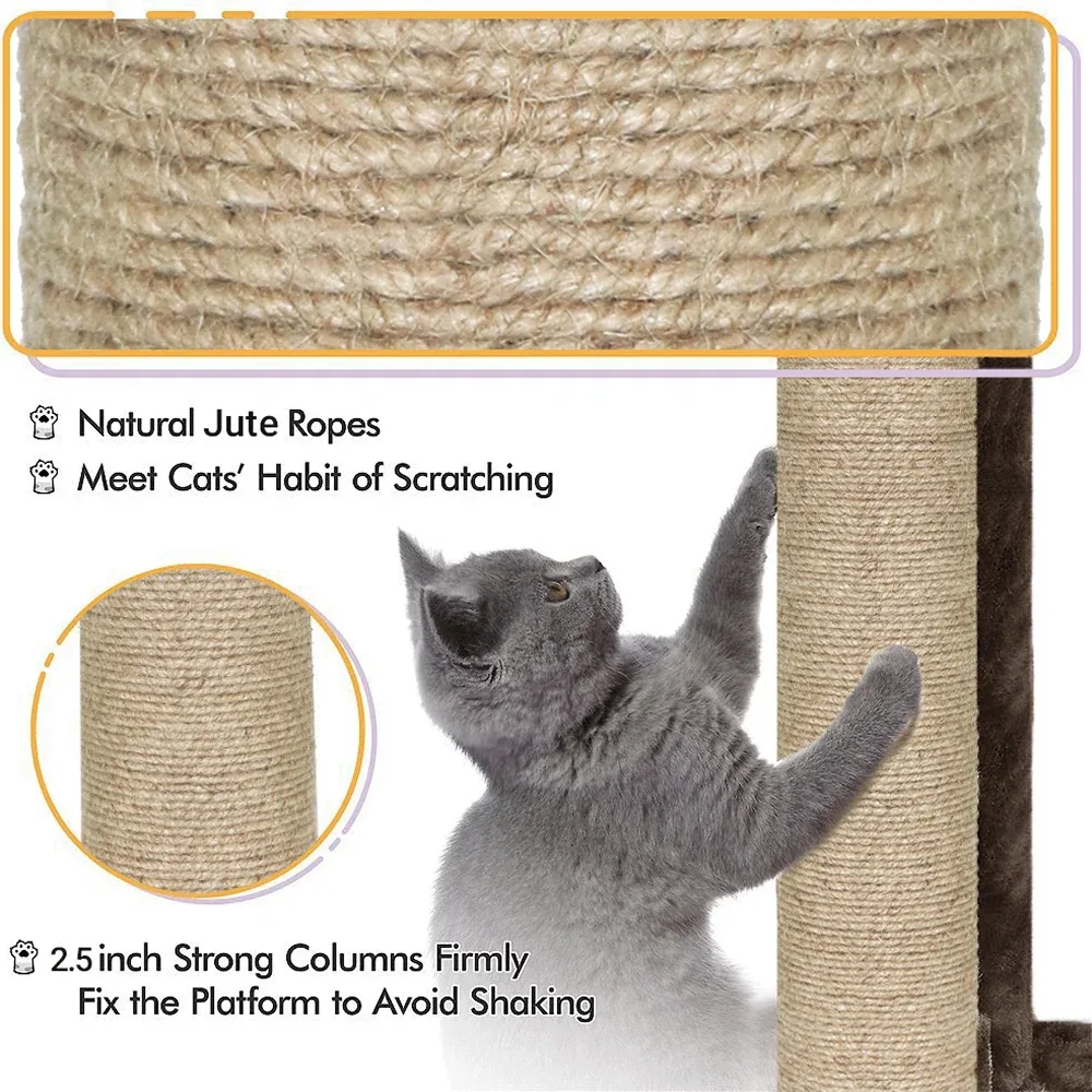 Furrlovers Multi Level Plush Cat Tree with Jute Scratching Posts & 2 Condos - Image 2