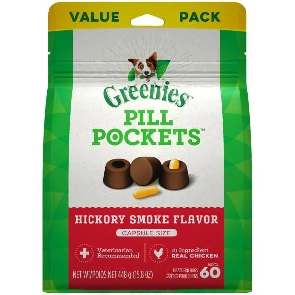 Greenies Pill Pockets for Dogs Hickory Capsule Value Bag - 15.8 oz