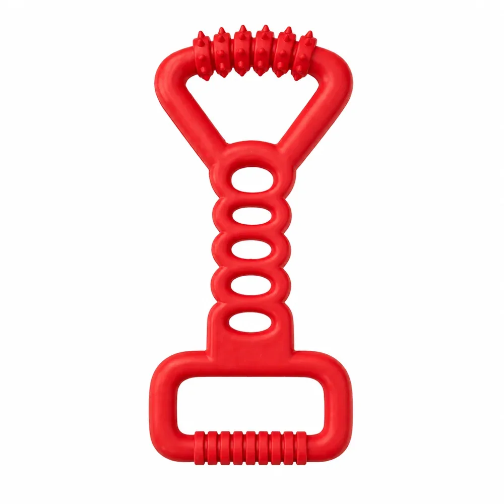 Talking Dog Club Tug Off Natural Rubber Chew Toy for Dogs (Red)