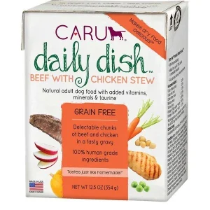 Caru Daily Dish Beef with Chicken Stew Wet Dog Food - 12.5 oz - Case of 12