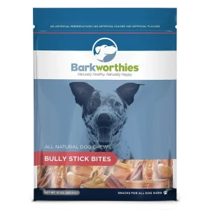 Barkworthies Bagged Dog Bully Stick Bites - 10 oz Bag