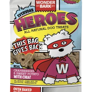 Wonder Bark Everyday Heroes Dog Treats - Cranberries and Sweet Potato with Chia Flavor - 5 oz Bag