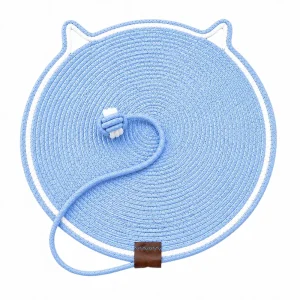 Talking Dog Club Rope Scratching Mat for Cats (Blue)