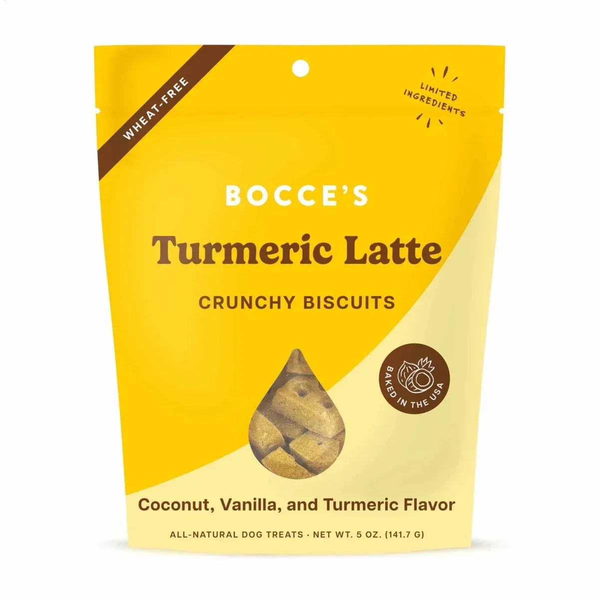 Bocce's Bakery Turmeric Latte Biscuit Dog Treats 5 oz