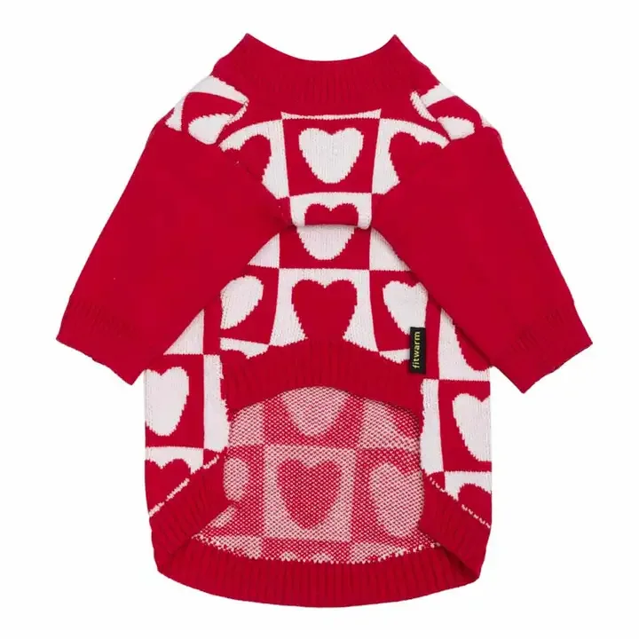 Heart Checkerboard Dog Sweater - Image 2