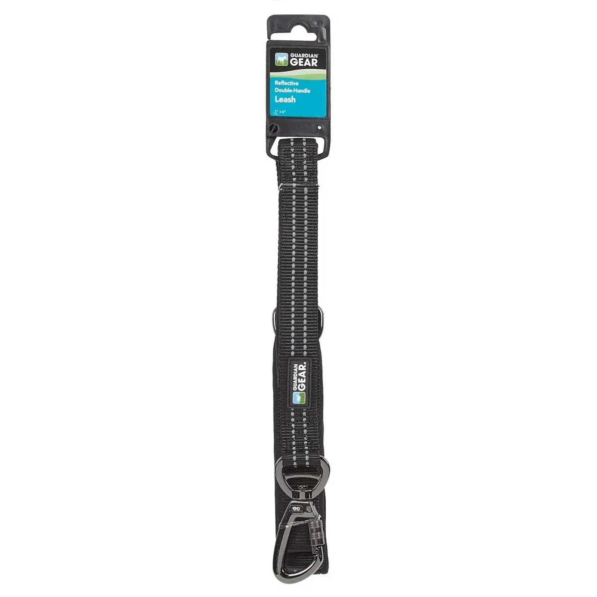 GG Reflect Dbl-Handle Dog Leash Blk 6 ft