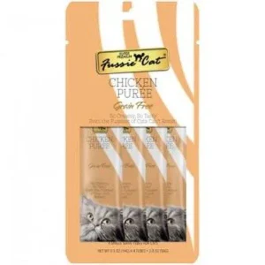 Pets Global Fussie Cat Chicken Puree Puree Cat Treats - 4 pk/.05 oz tubes
