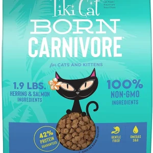 Tiki Cat Born Carnivore Non-GMO Herring & Salmon non Kibble Dry Cat Food - 2.8 lb Bag