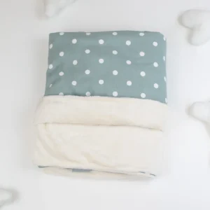 Cat & Kitten Blanket in Duck Egg Spot by Lords & Labradors