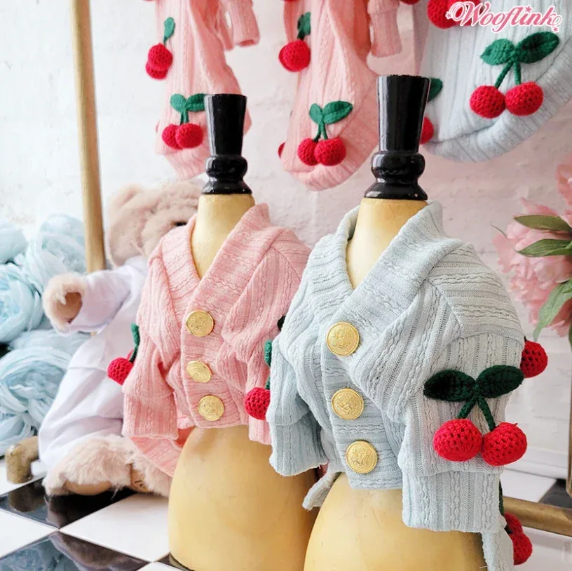 Wooflink Cherry Knit Cardigan - Blue - Image 2