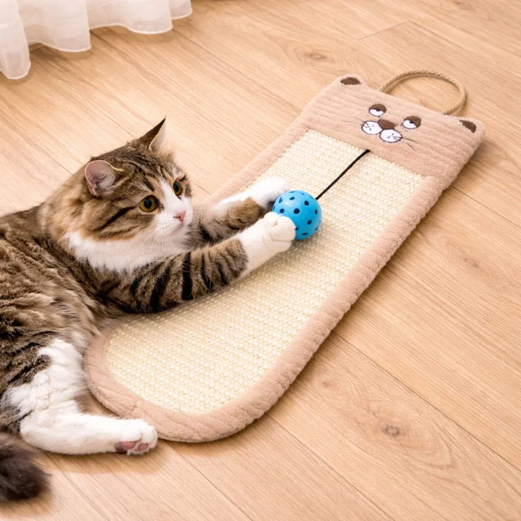 Pet Life ® Eco-Natural Sisal and Jute Hanging Carpet Cat Scratcher - Image 2