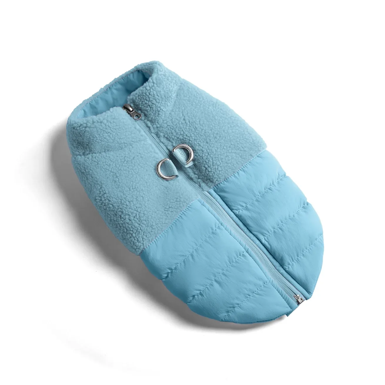 Gooby Sherpa Puffer Vest in Baby Blue
