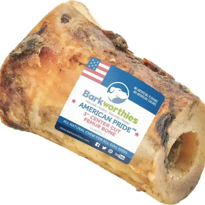Barkworthies American Pride 3" Center Cut Femur Bone Chew Dog Treats - Case of 15