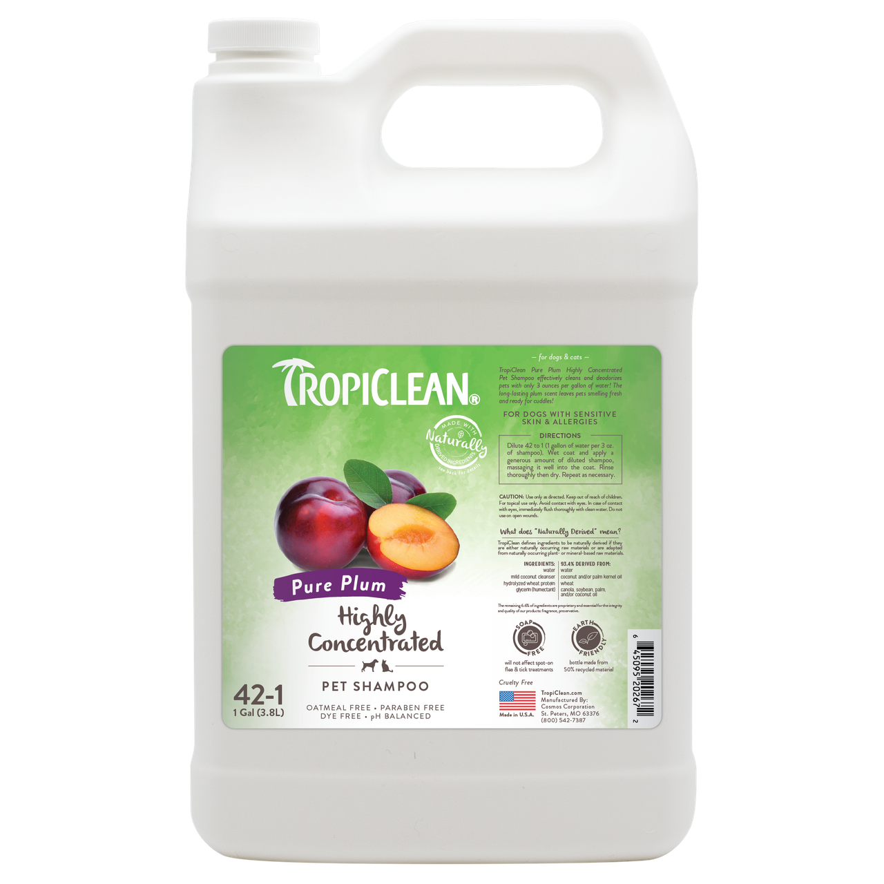 Tropiclean High Concentrate Shampoo, Pure Plum, 1 Gallon