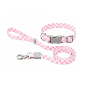 Talking Dog Club Checkmate Leash and Collar Combo (Pink)