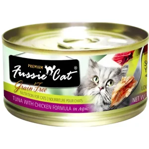 Fussie Cat Premium Tuna With Chicken Canned Cat Food - 24/5.5 oz Cans - Case of 1