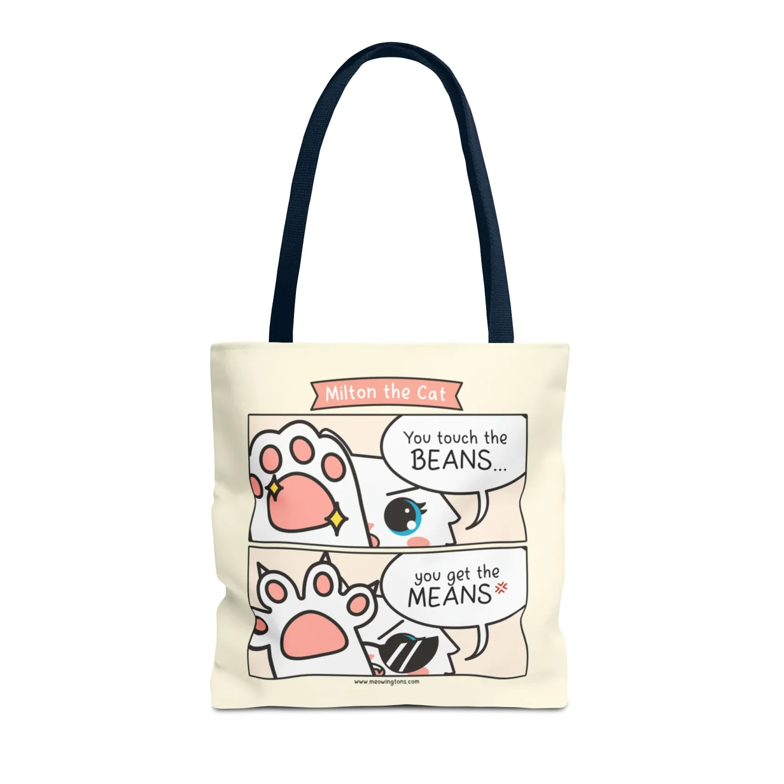 Touch The Beans & Get The Means Comic Tote Bag - Image 2