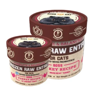 Boss Dog Frozen Complete Raw Turkey Entrees Raw Cat Food - 16 oz Deli Cup
