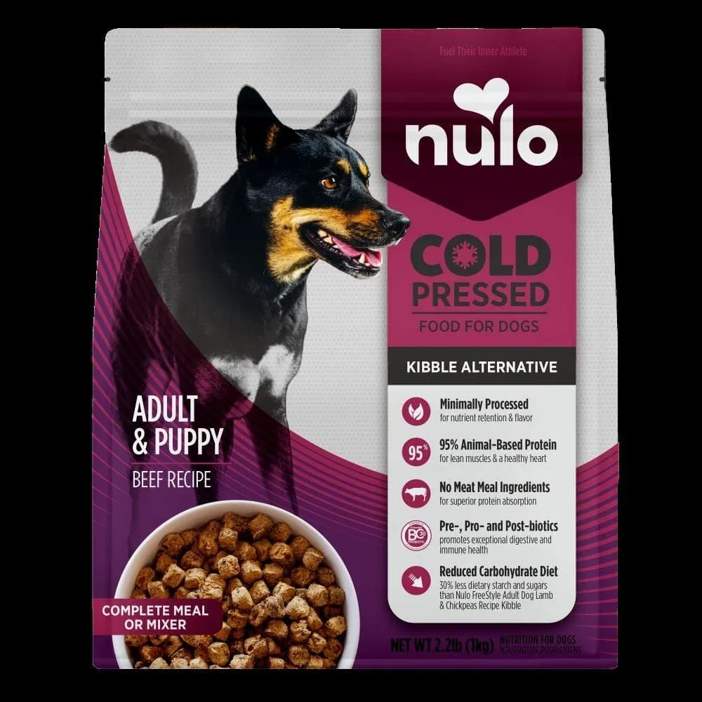 Nulo Cold Pressed Beef Recipe Kibble Alternative Meal and Mixer Puppy and Adult Dry Dog Food - Image 2