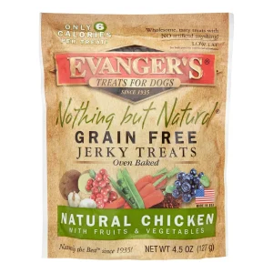 Evanger's Organic Chicken Natural Jerky Treats - 4.5 oz Bag