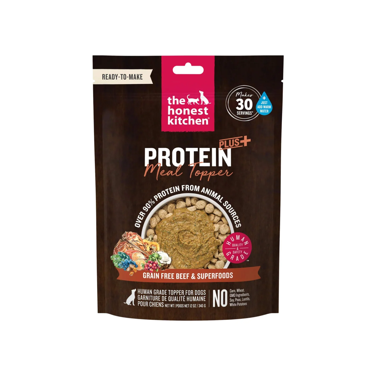 The Honest Kitchen Protein Plus+ Grain Free Meal Topper with Superfoods for Dogs